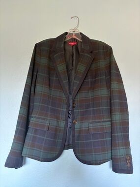 Women’s Marina Blue/Green/Black Plaid Sport Coat